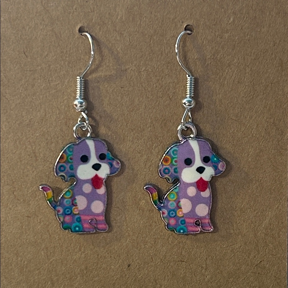 Colorful Dog dangle Earrings